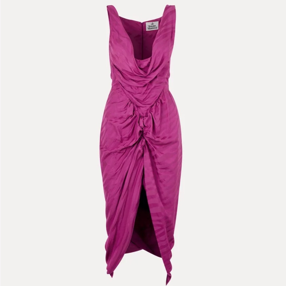ISO Vivienne Westwood Panther Draped Midi Dress - size IT46